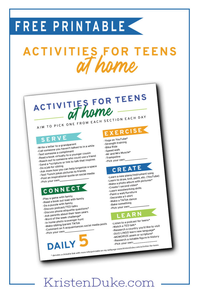 Activities for Teens at Home