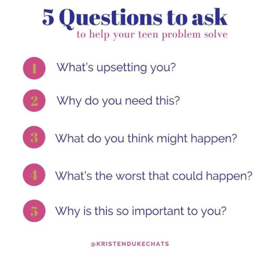 5 Questions to ask to help your teen problem solve